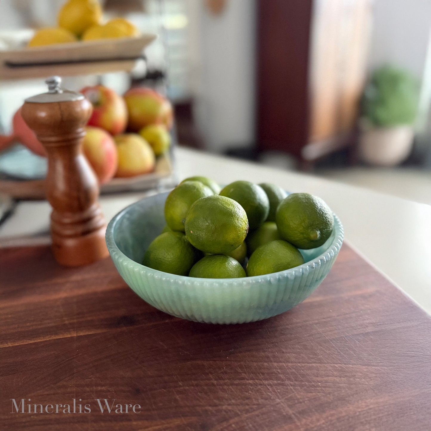 Amazonite Inspired Bowl - Handcrafted Green Resin Serving Bowl