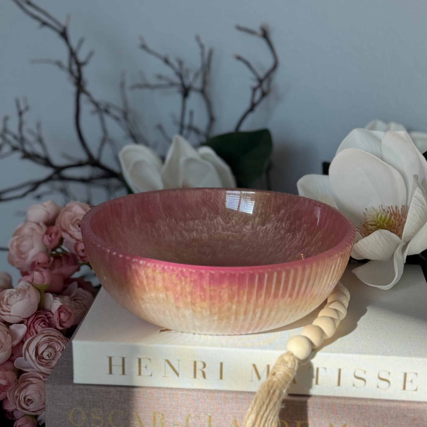 Medium Little Girl’s Pink Resin Bowl - Decorative Bowl for Girl’s Room.