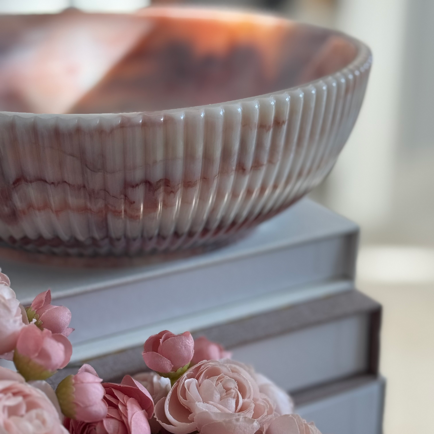 Large Coral Agate Inspired Resin Bowl - Stylish Home Decor Accent