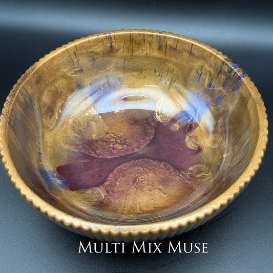 Medium Bronze and Burgundy Bowl with Antique Gold Accents- Affordable Essentials Collection