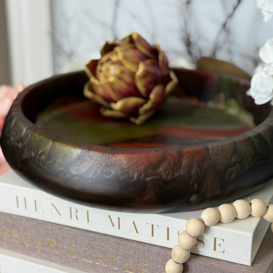 Large Rich Dramatic Andalusite Resin Bowl