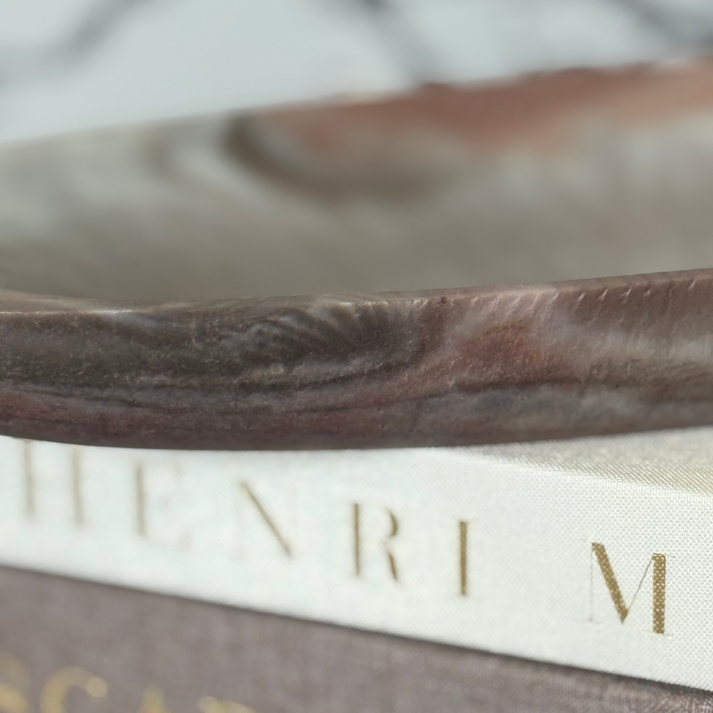 Oval Marble Stone  Inspired Bowl