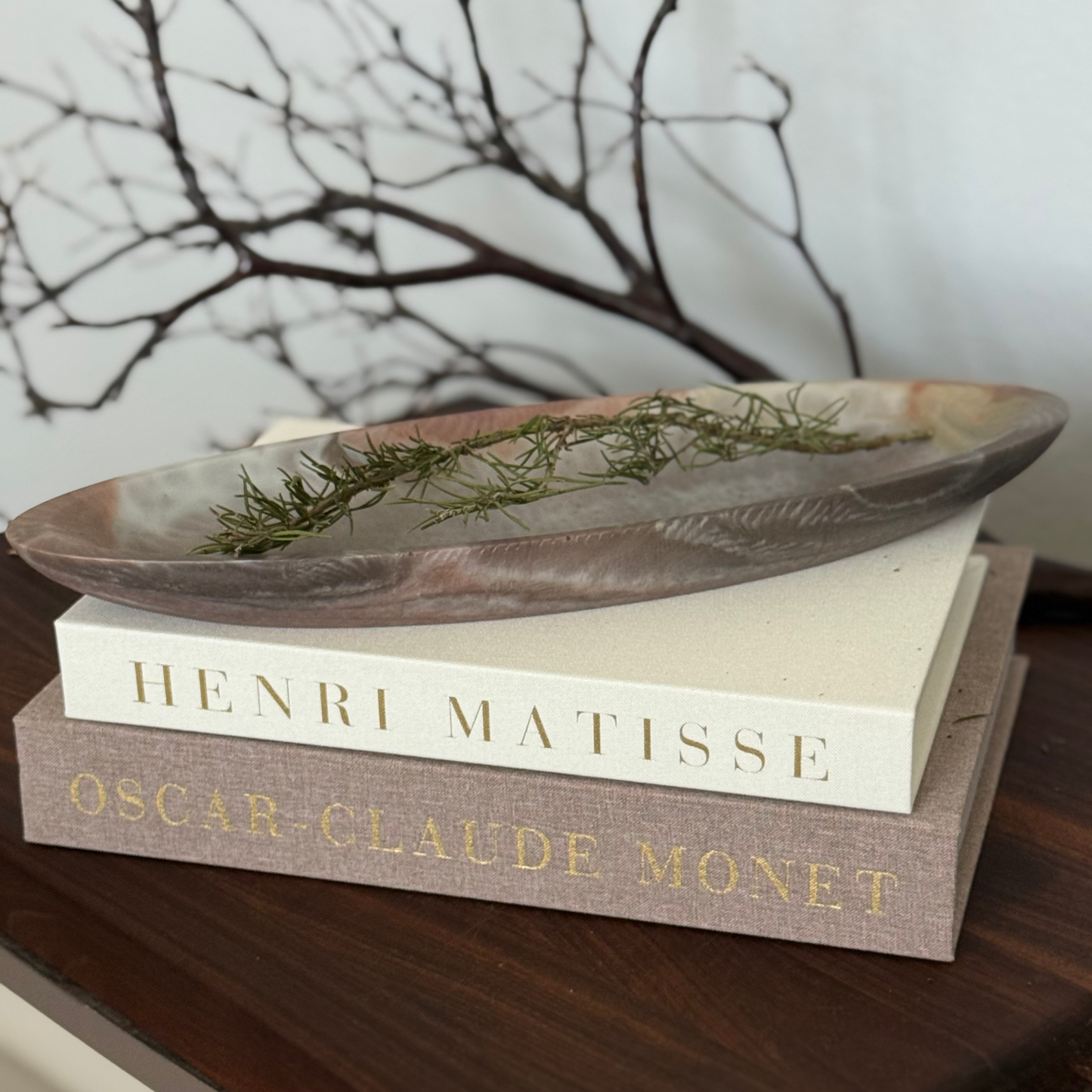 Oval Marble Stone  Inspired Bowl