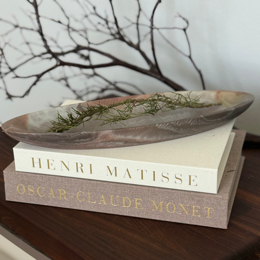 Oval Marble Stone  Inspired Bowl