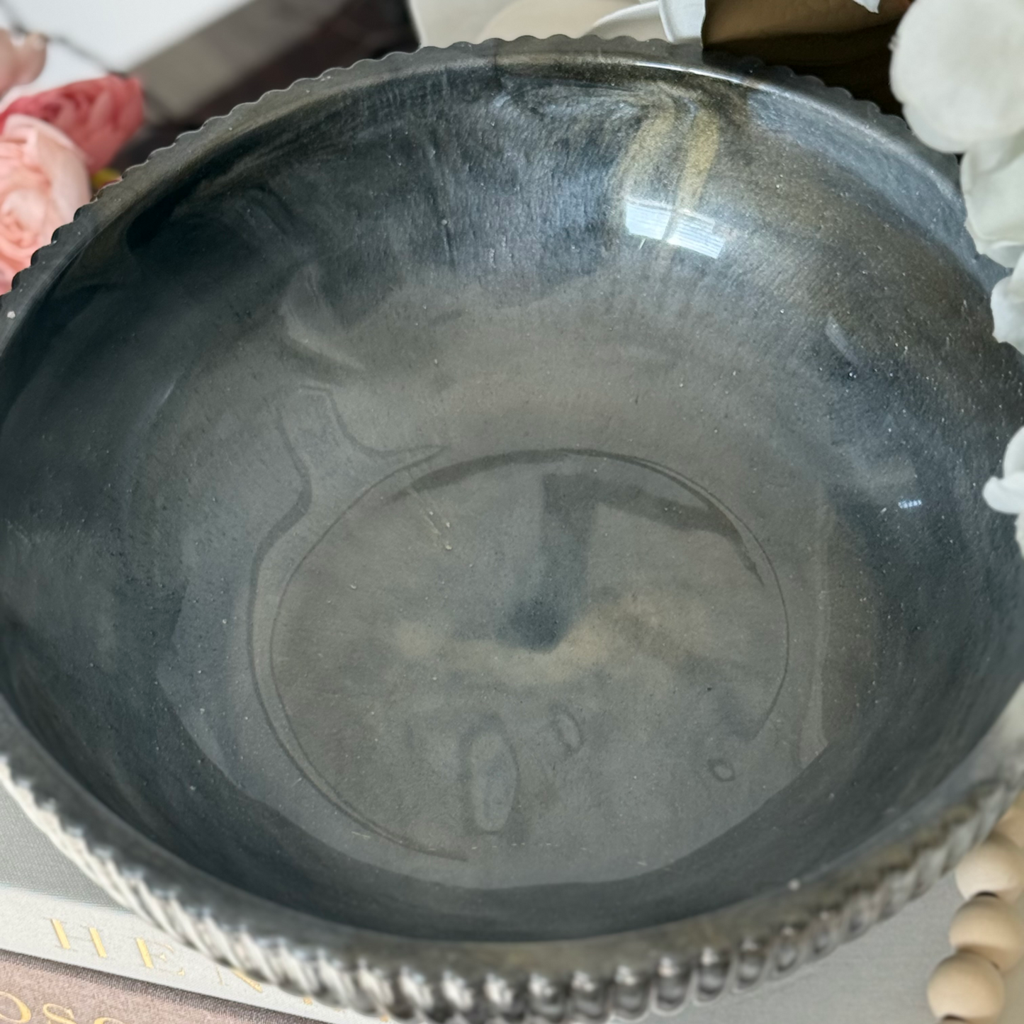 Banded Agate Grey Resin Bowl