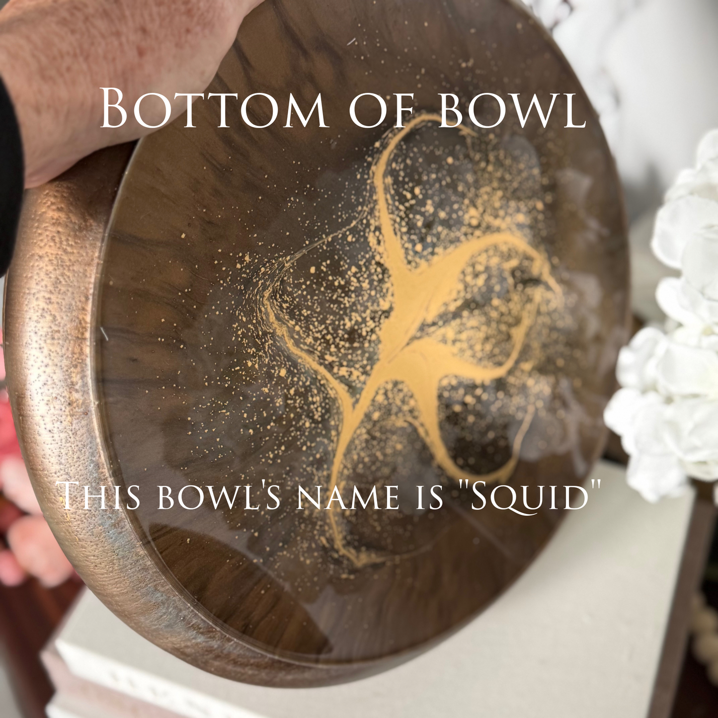 Large Gilded Bronzite Resin Fruit Bowl