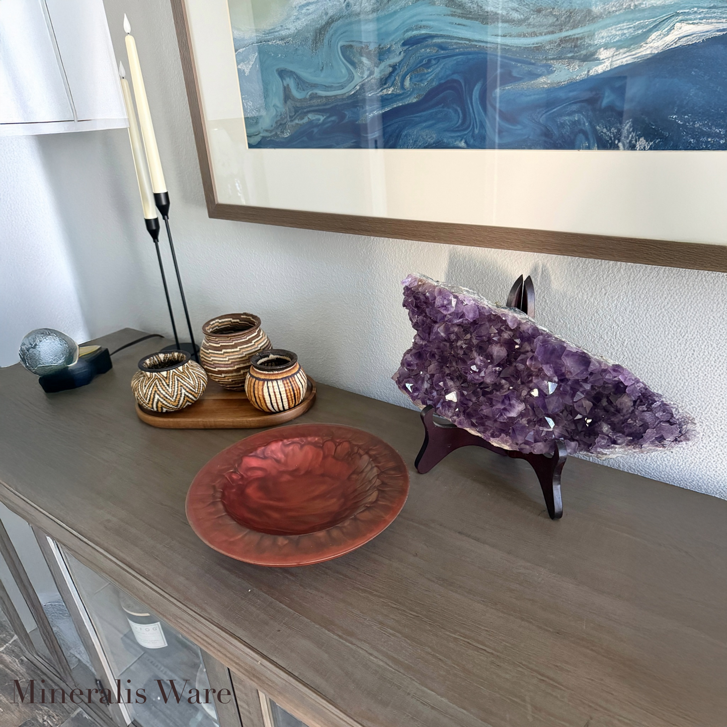 Red Jasper Inspired Bowl - Handcrafted Copper Resin Bowl