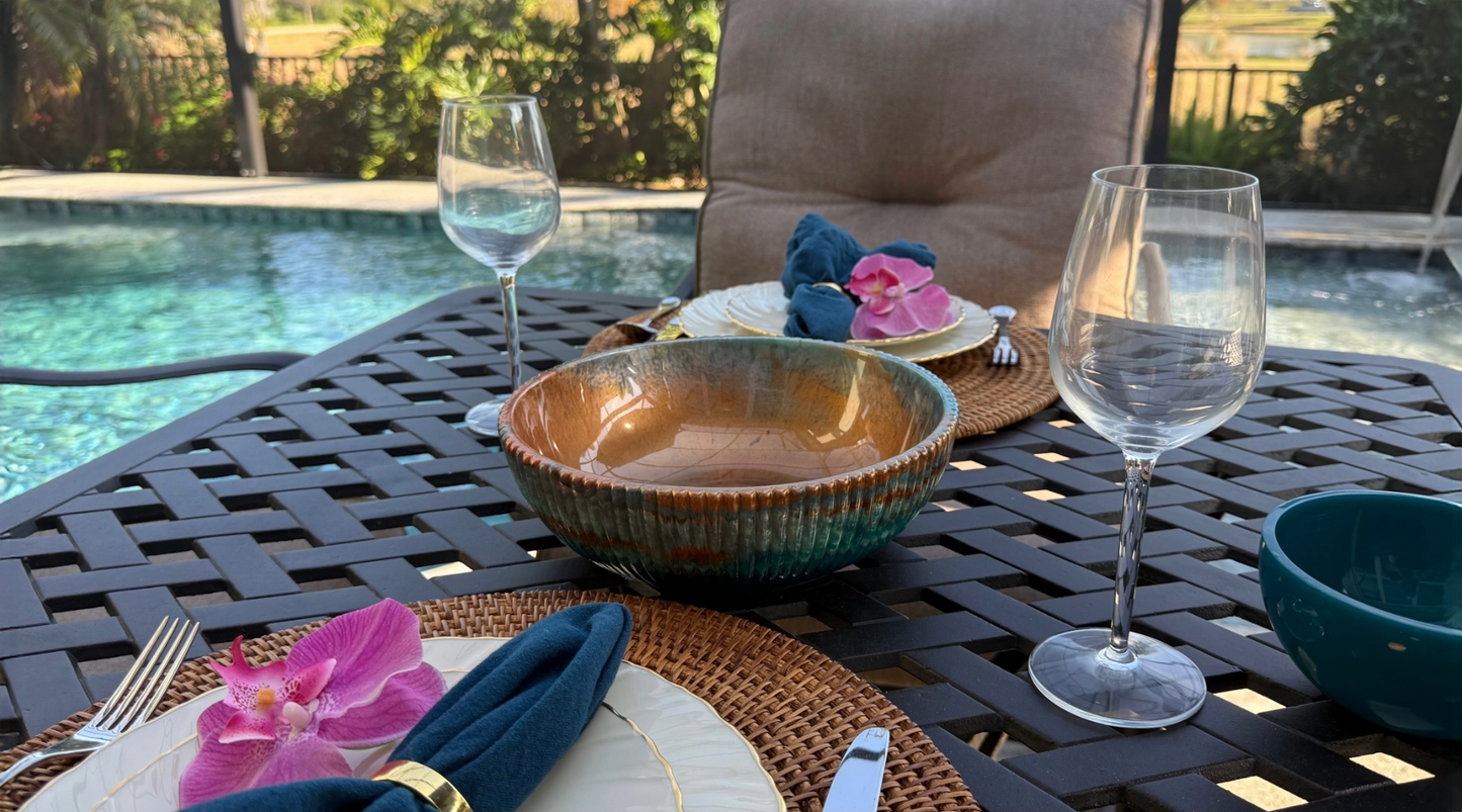 Exotic Large Amazonite Bowl with Copper Accents | Stylish Home  Decor