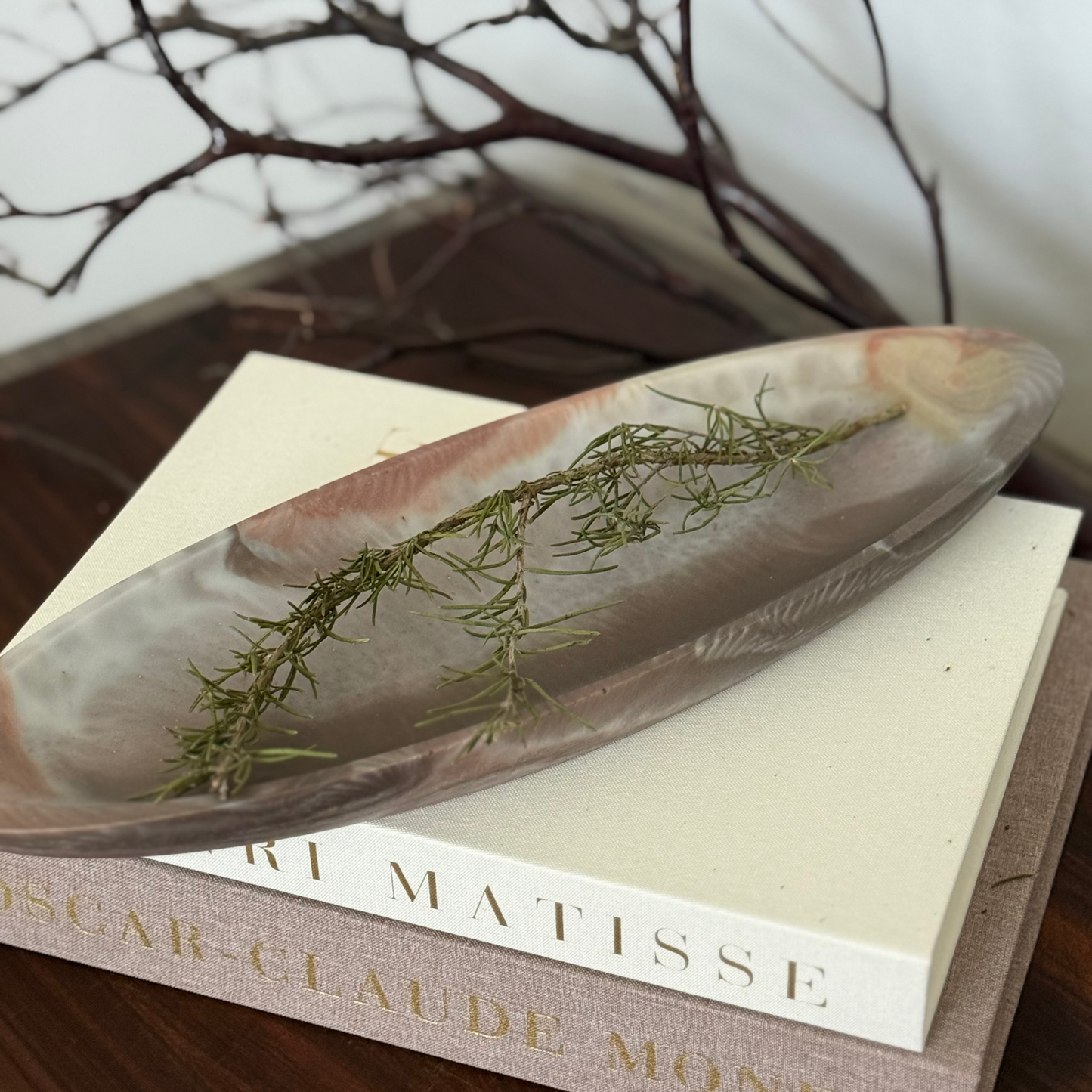 Oval Marble Stone  Inspired Bowl