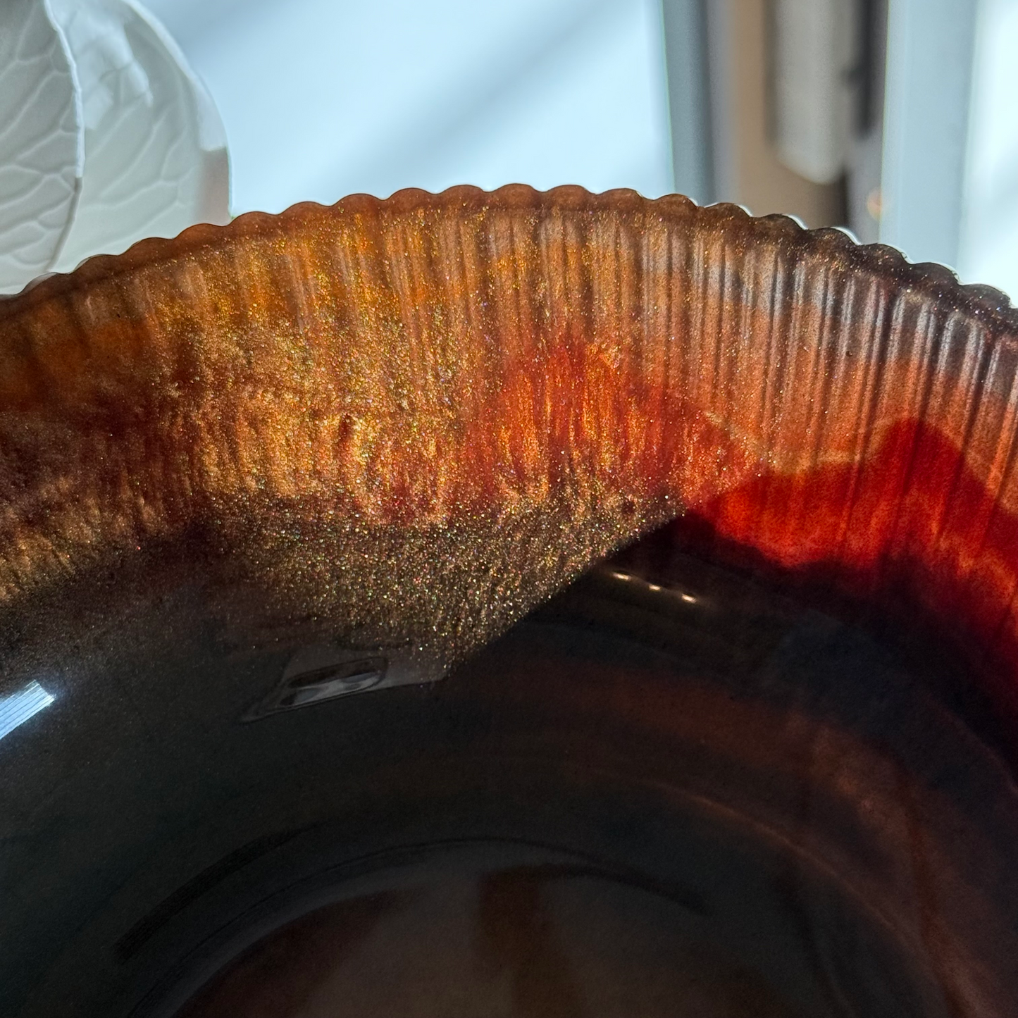 Medium Tiger Eye Inspired Bowl - Handcrafted Copper Resin Bowl