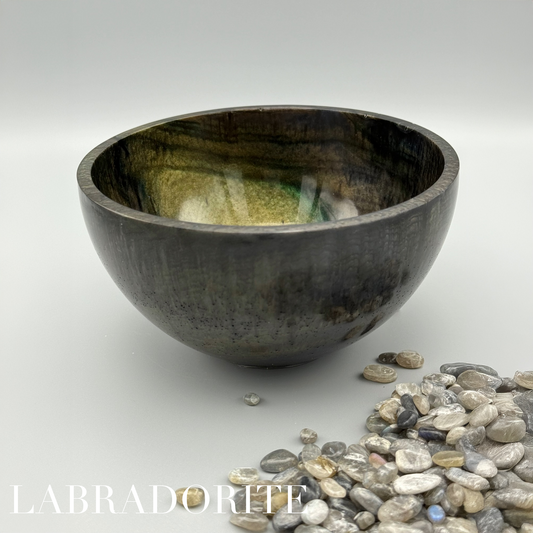 Labradorite Inspired Bowl - Handcrafted Deep Green Resin Bowl
