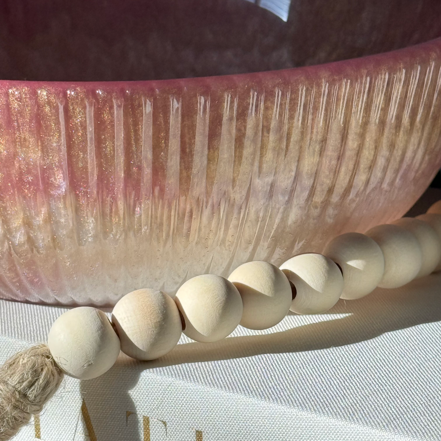 Medium Little Girl’s Pink Resin Bowl -  Decorative Bowl for Girl’s Room.