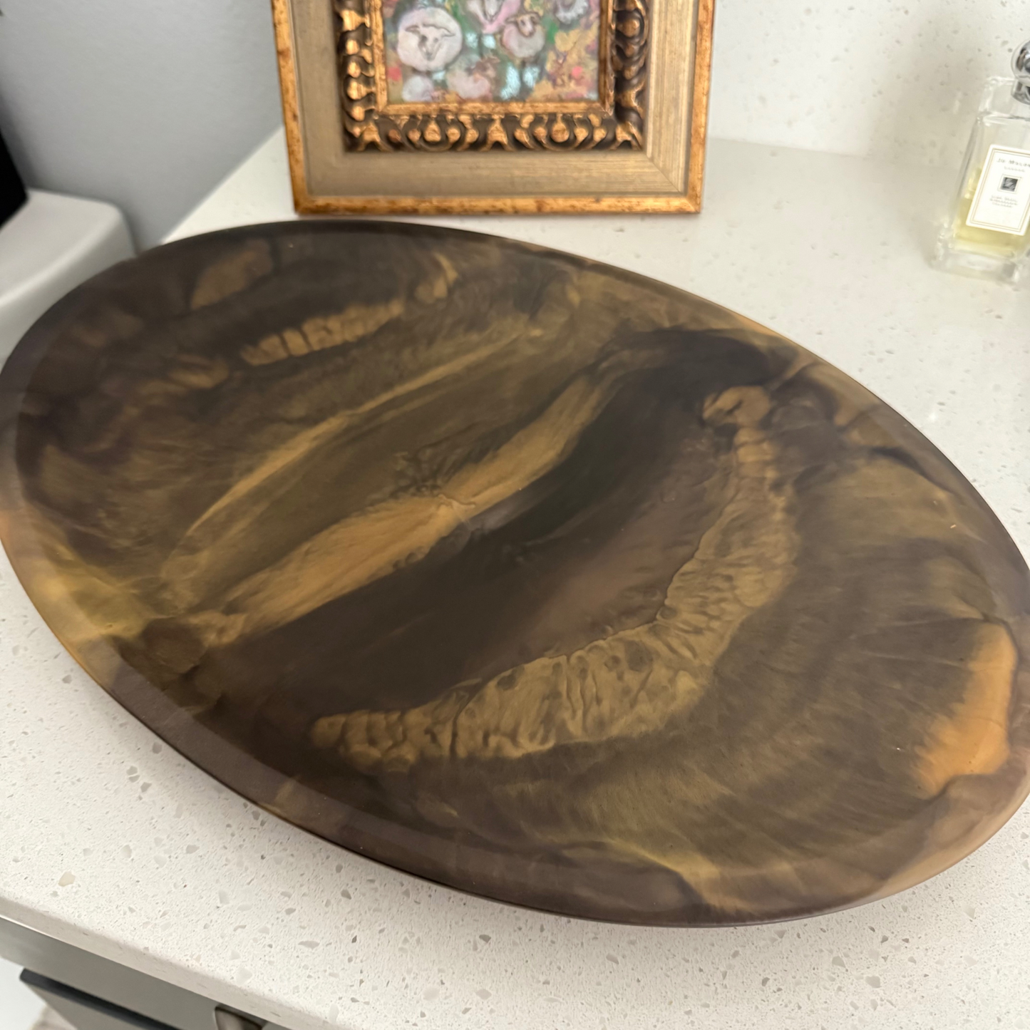 Unusual Tiger Eye Inspired Serving Platter for Stylish Home Decor
