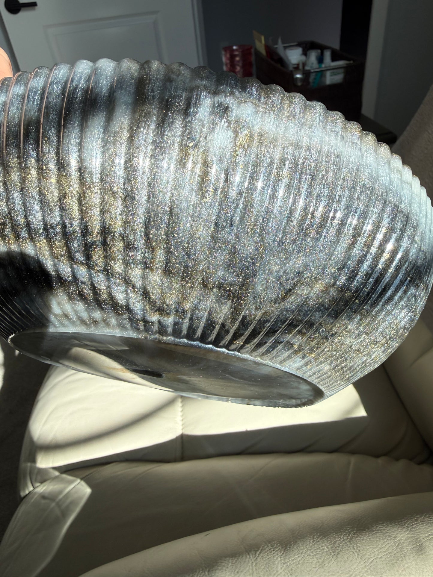 Banded Agate Grey Resin Bowl