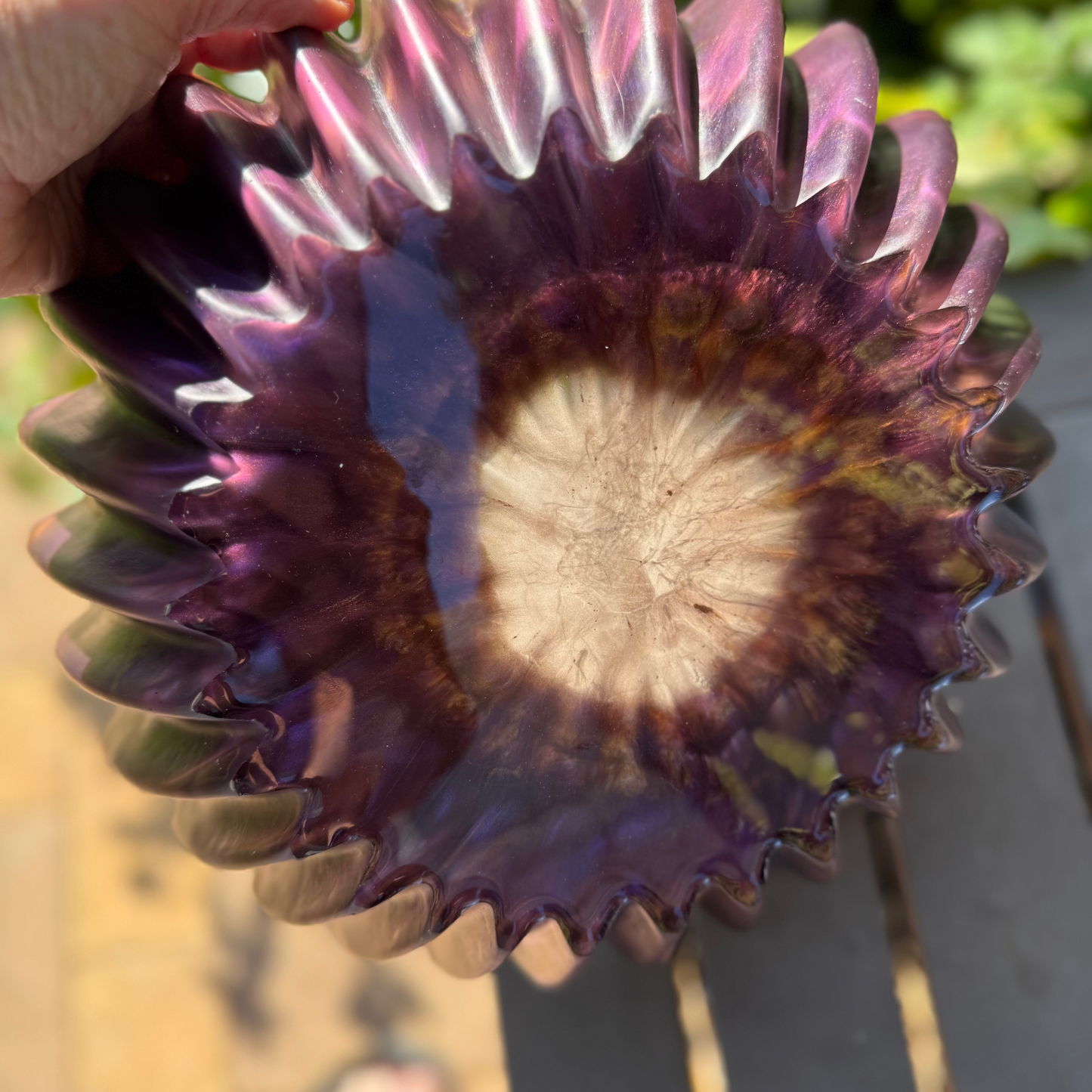 Signature Amethyst Inspired Bowl - One Of A Kind Geode Center Resin Purple Bowl