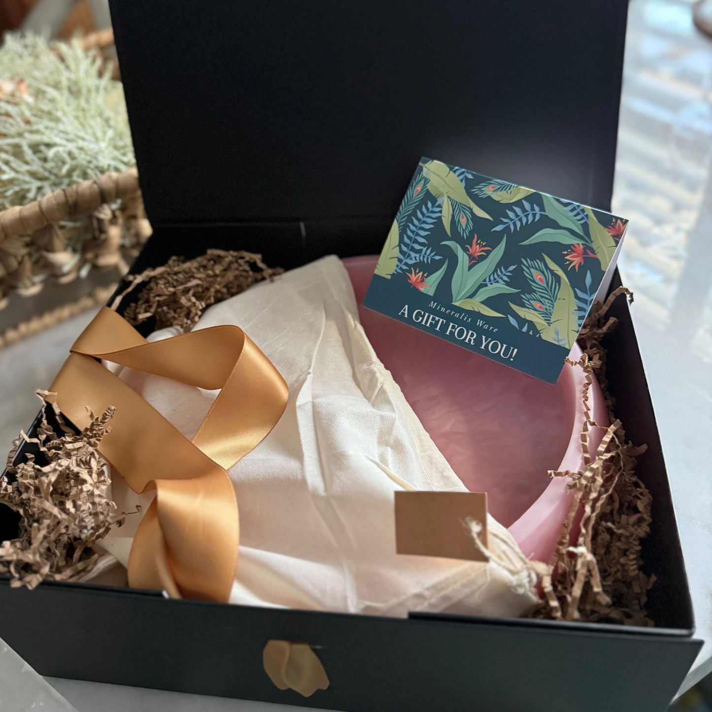 Rose Quartz Inspired Large Bowl - Handcrafted Pink Resin Bowl