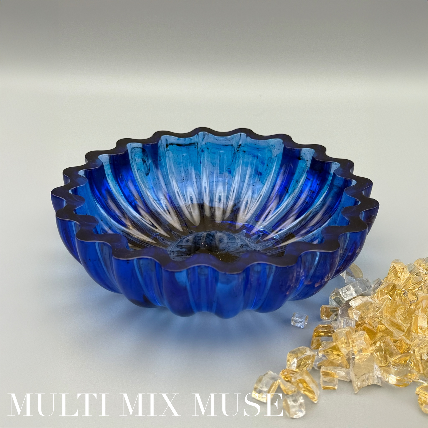 Sapphire Inspired Bowl- Handcrafted Blue Resin Bowl