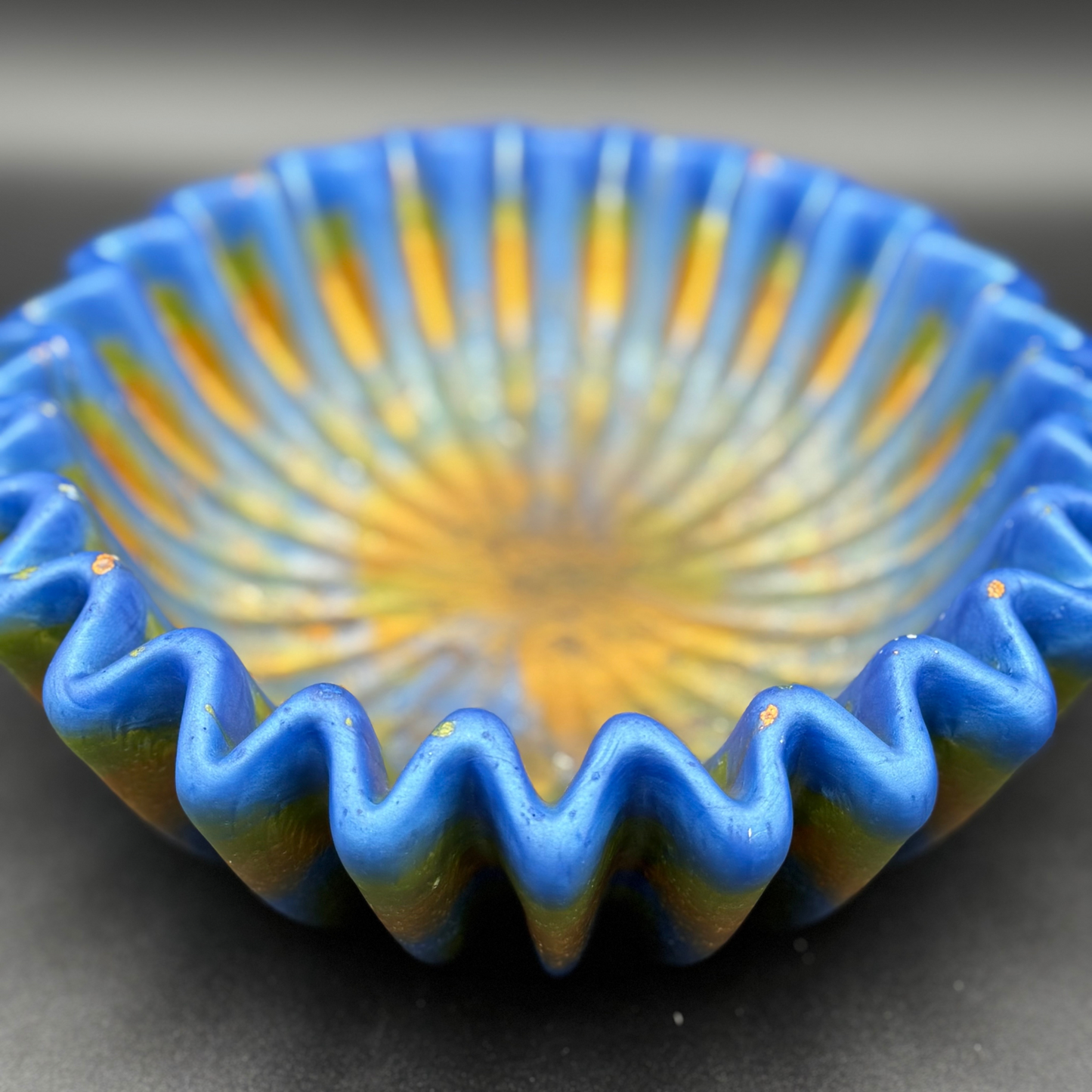 Multi Mix Muse Pleated Bowl | Strikingly Colorful Medium Decorative Bowl