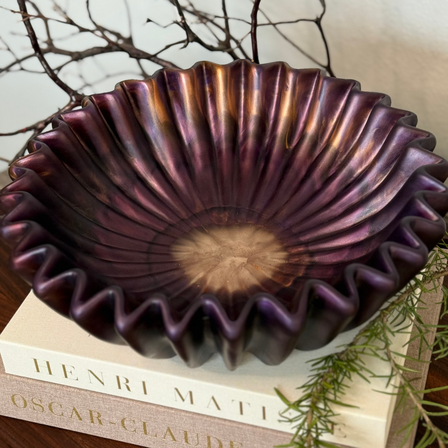 Signature Amethyst Inspired Bowl - One Of A Kind Geode Center Resin Purple Bowl