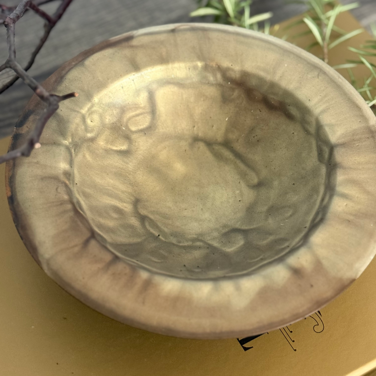 Rustic Gold Bowl with Dragon Skin Effect | Rustic Decorative Bowl for Home Decor