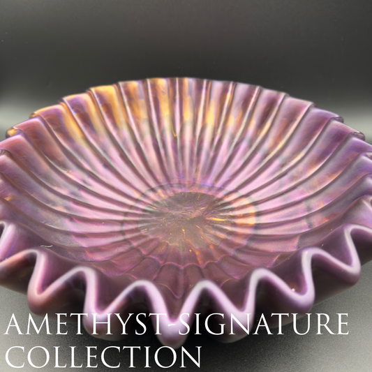 Signature Amethyst Inspired Bowl - One Of A Kind Geode Center Resin Purple Bowl