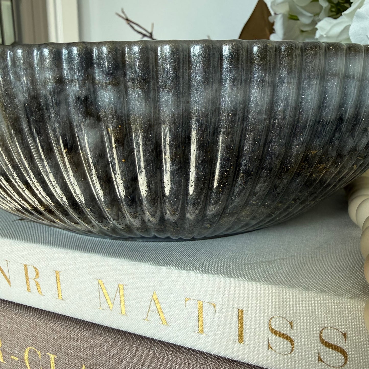 Banded Agate Grey Resin Bowl