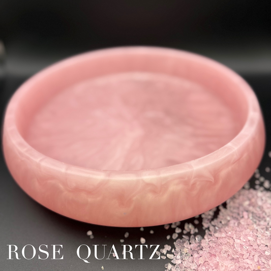 Rose Quartz Inspired Large Bowl - Handcrafted Pink Resin Bowl