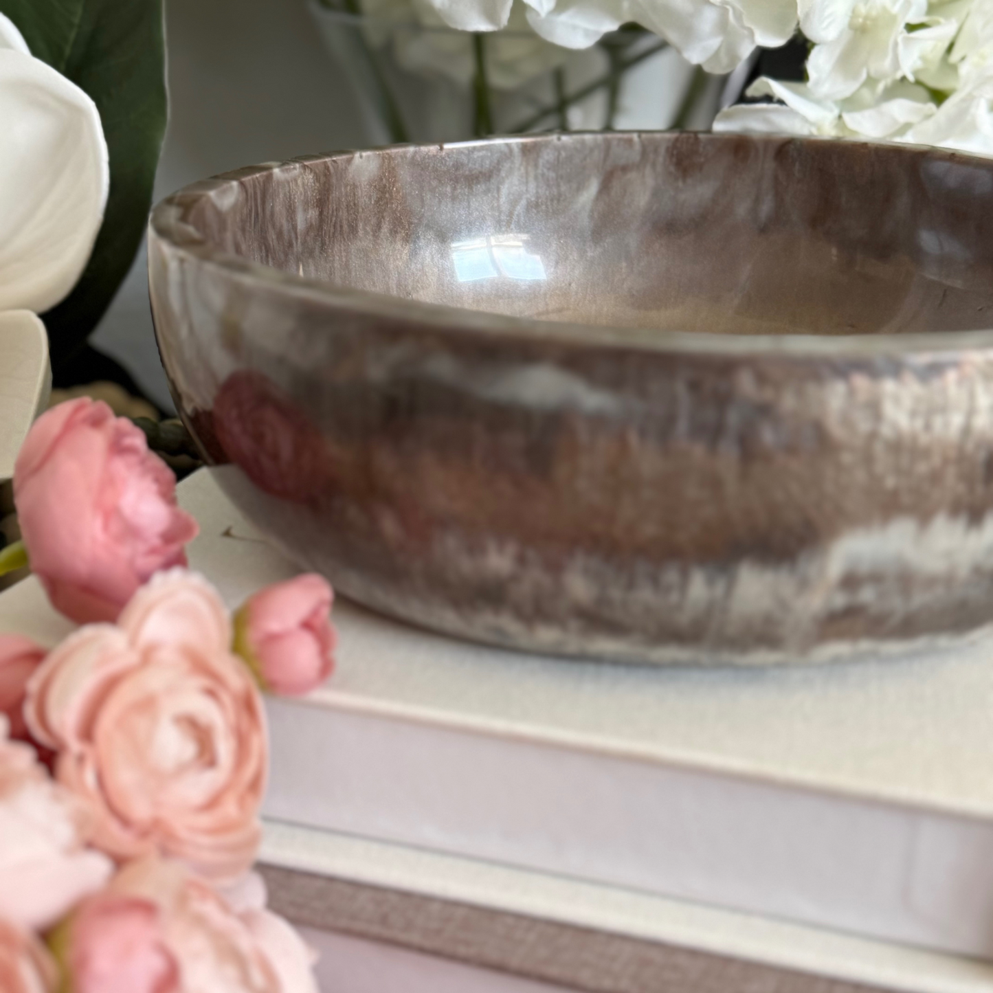 Agate Inspired Resin - Stone Inspired Fruit Bowl