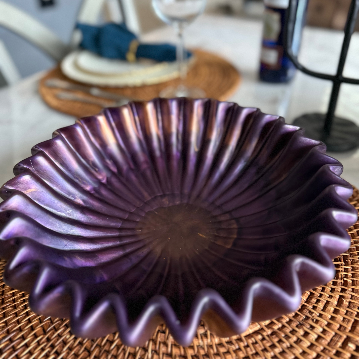 Signature Amethyst Inspired Bowl - One Of A Kind Geode Center Resin Purple Bowl