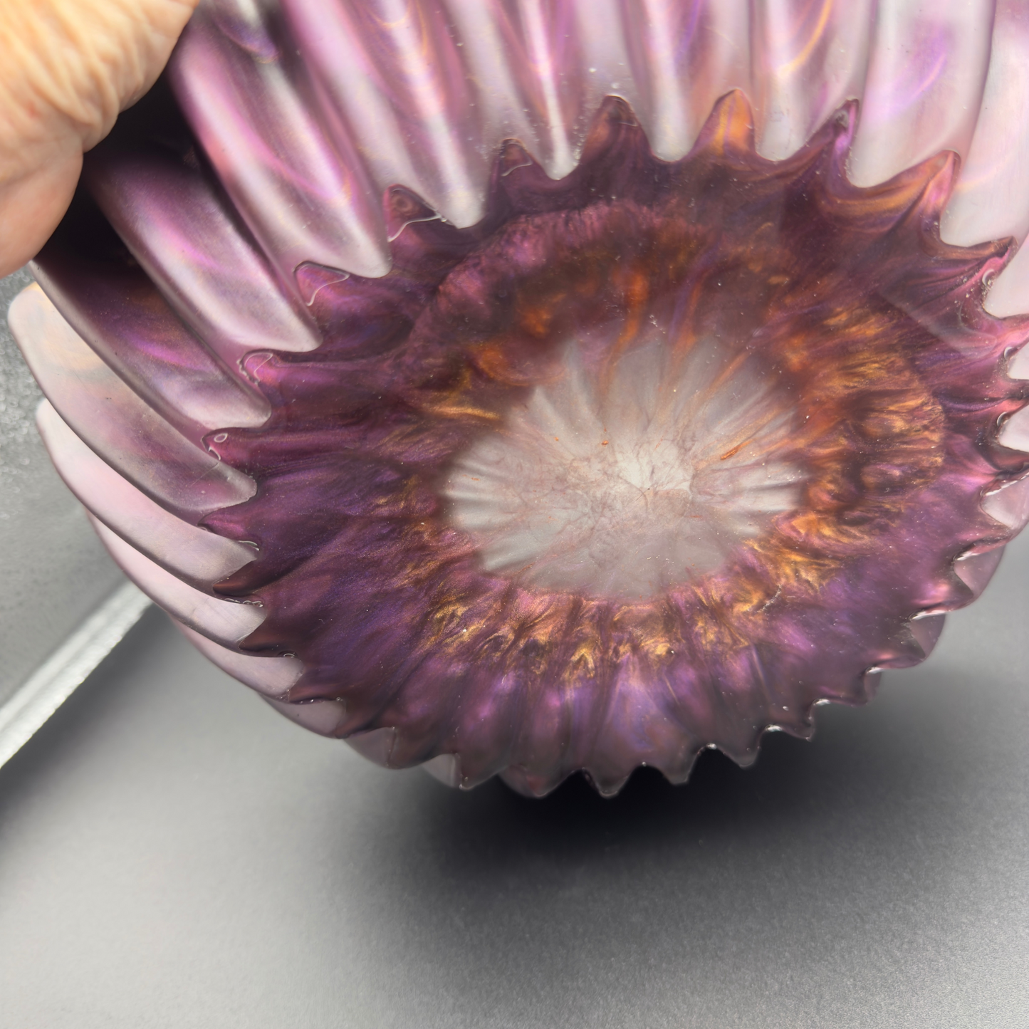 Signature Amethyst Inspired Bowl - One Of A Kind Geode Center Resin Purple Bowl