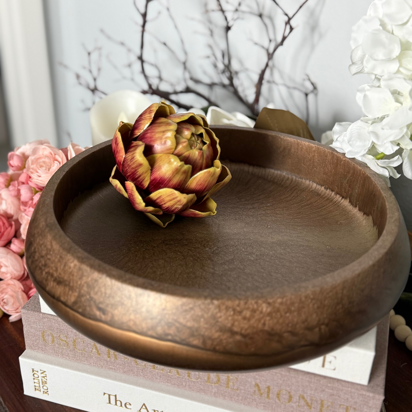 Large Gilded Bronzite Resin Fruit Bowl