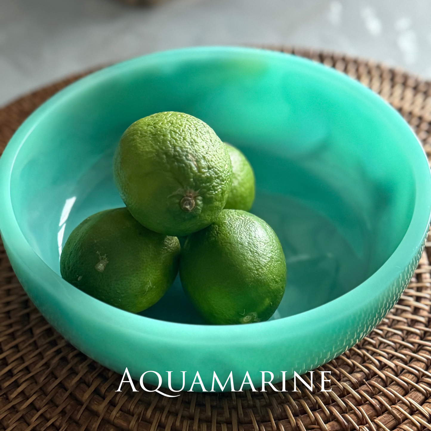 Medium Aquamarine Inspired Bowl | Green-Blue Decorative 8” Bowl for Home Decor