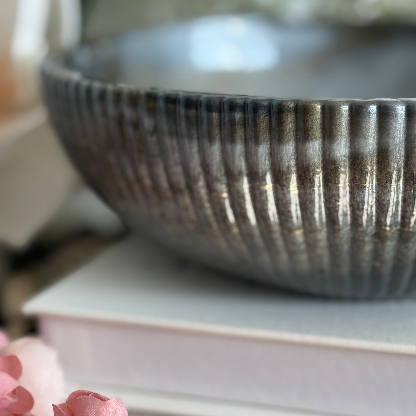 Banded Agate Grey Resin Bowl