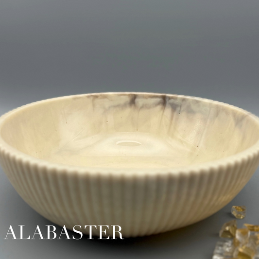 Elegant Alabaster Inspired Resin Bowl for Stylish Serving