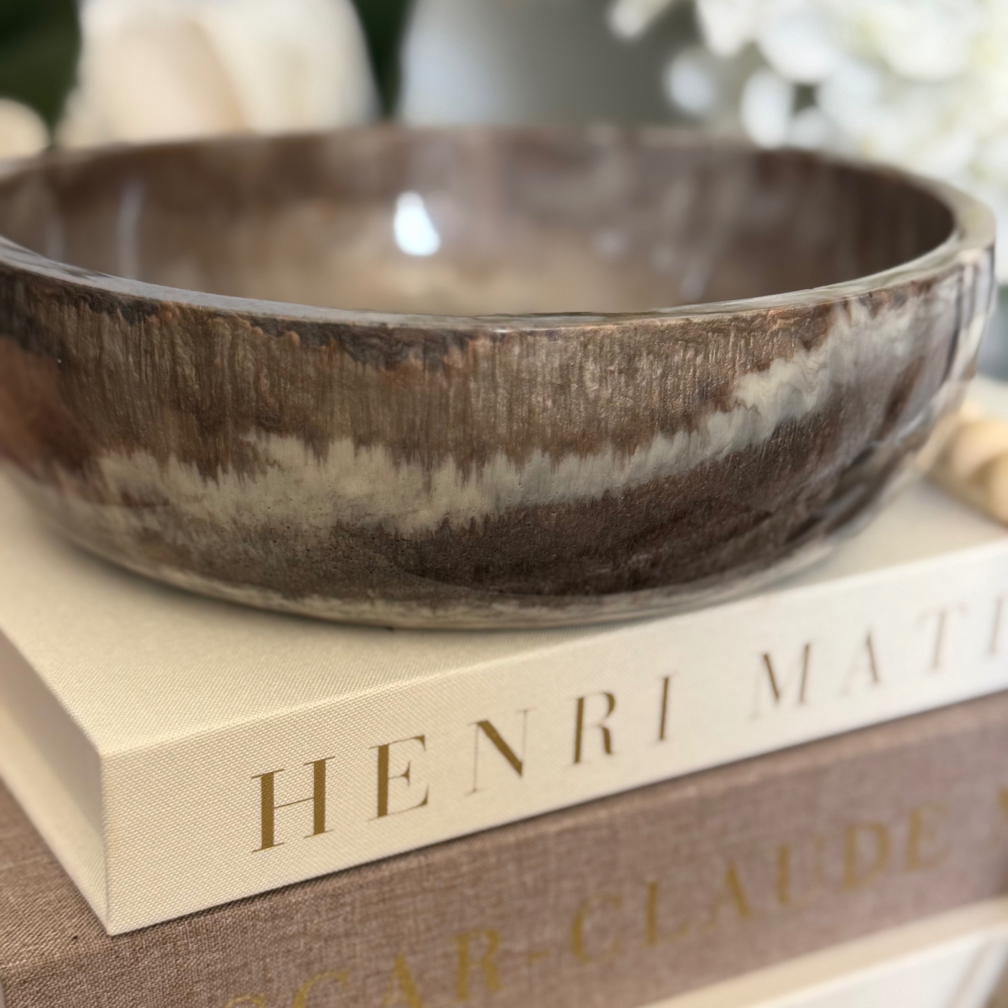 Agate Inspired Resin - Stone Inspired Fruit Bowl