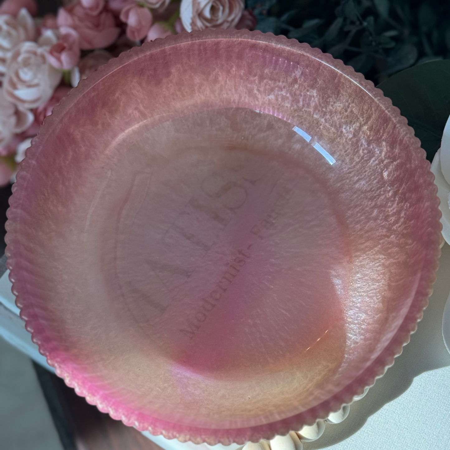 Medium Little Girl’s Pink Resin Bowl -  Decorative Bowl for Girl’s Room.