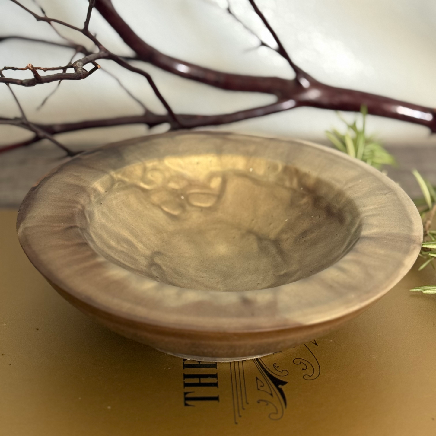 Rustic Gold Bowl with Dragon Skin Effect | Rustic Decorative Bowl for Home Decor