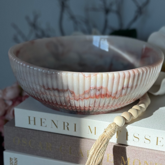 Large Coral Agate Inspired Resin Bowl - Stylish Home Decor Accent