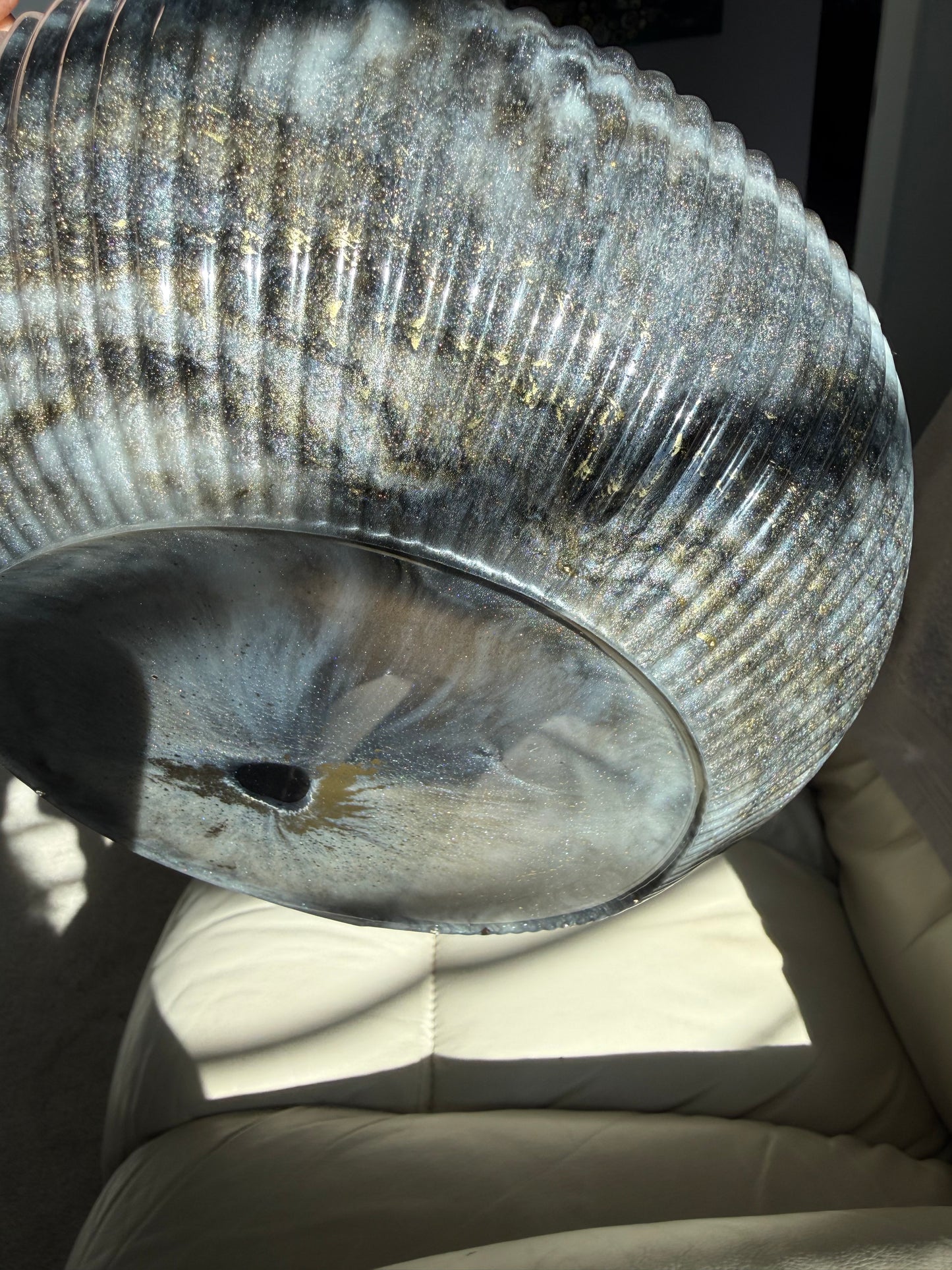 Banded Agate Grey Resin Bowl