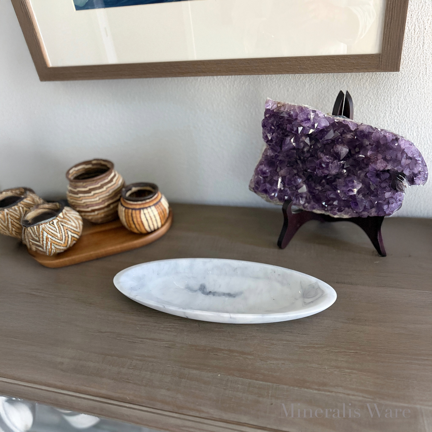 Marble Inspired Oval Bowl - Affordable Essentials Collection