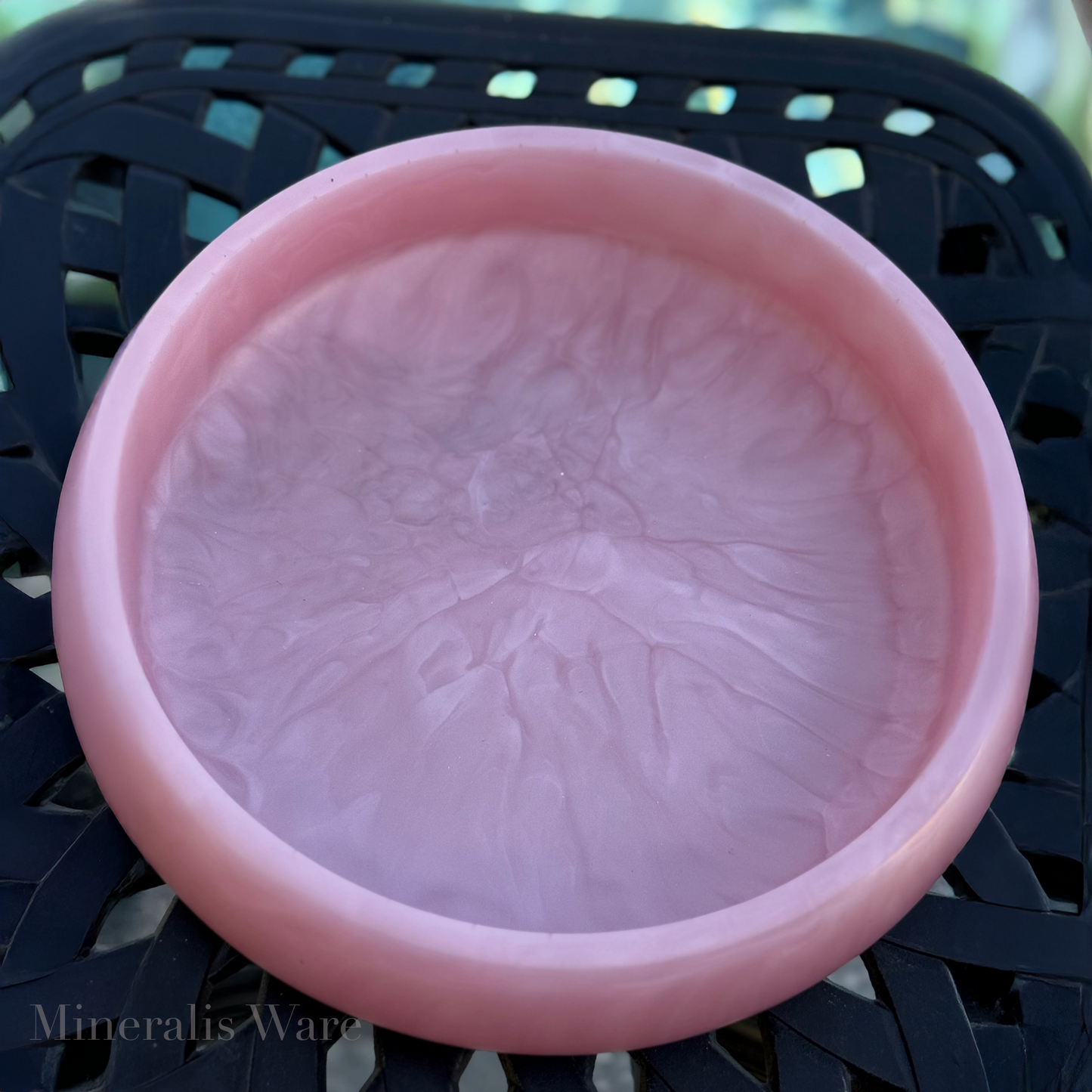 Rose Quartz Inspired Large Bowl - Handcrafted Pink Resin Bowl