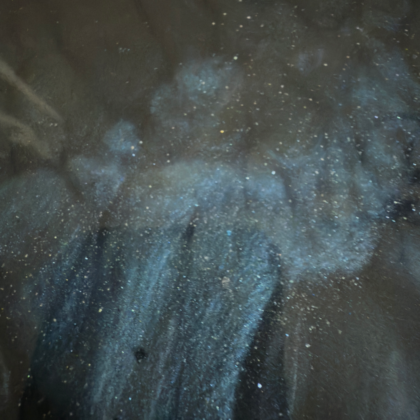 Labradorite Inspired Lazy Susan|Handcrafted 15” Black and Blue Lazy Susan