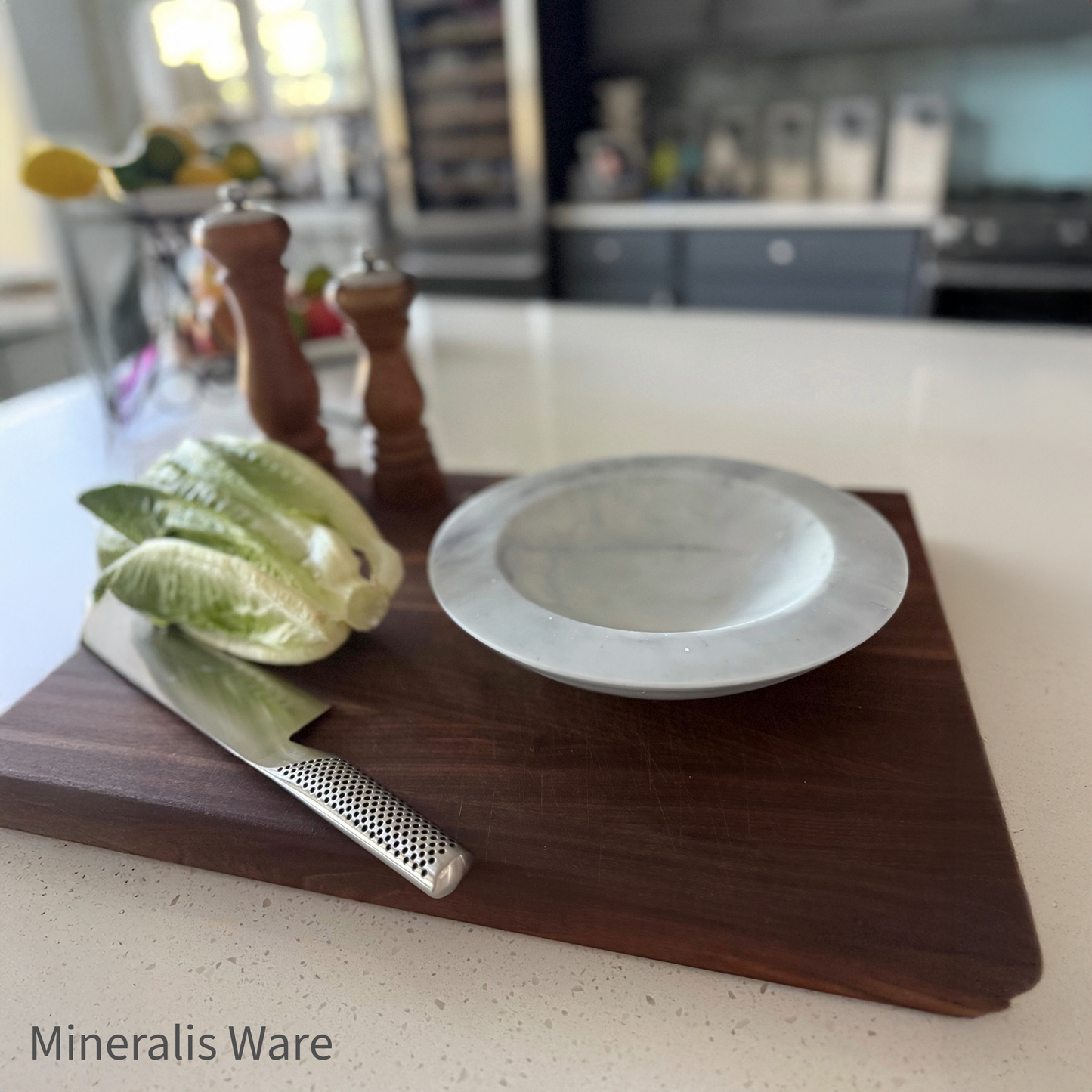 Marble Inspired Bowl - Handcrafted White and Gray Resin Bowl