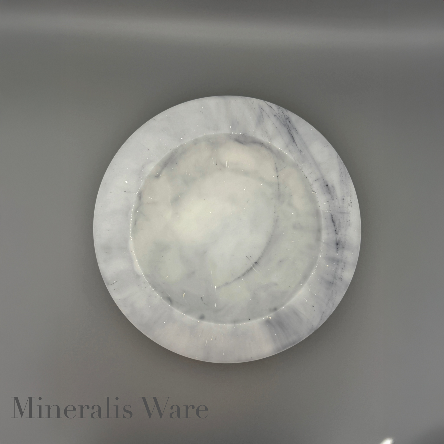 Marble Inspired Bowl - Handcrafted White and Gray Resin Bowl