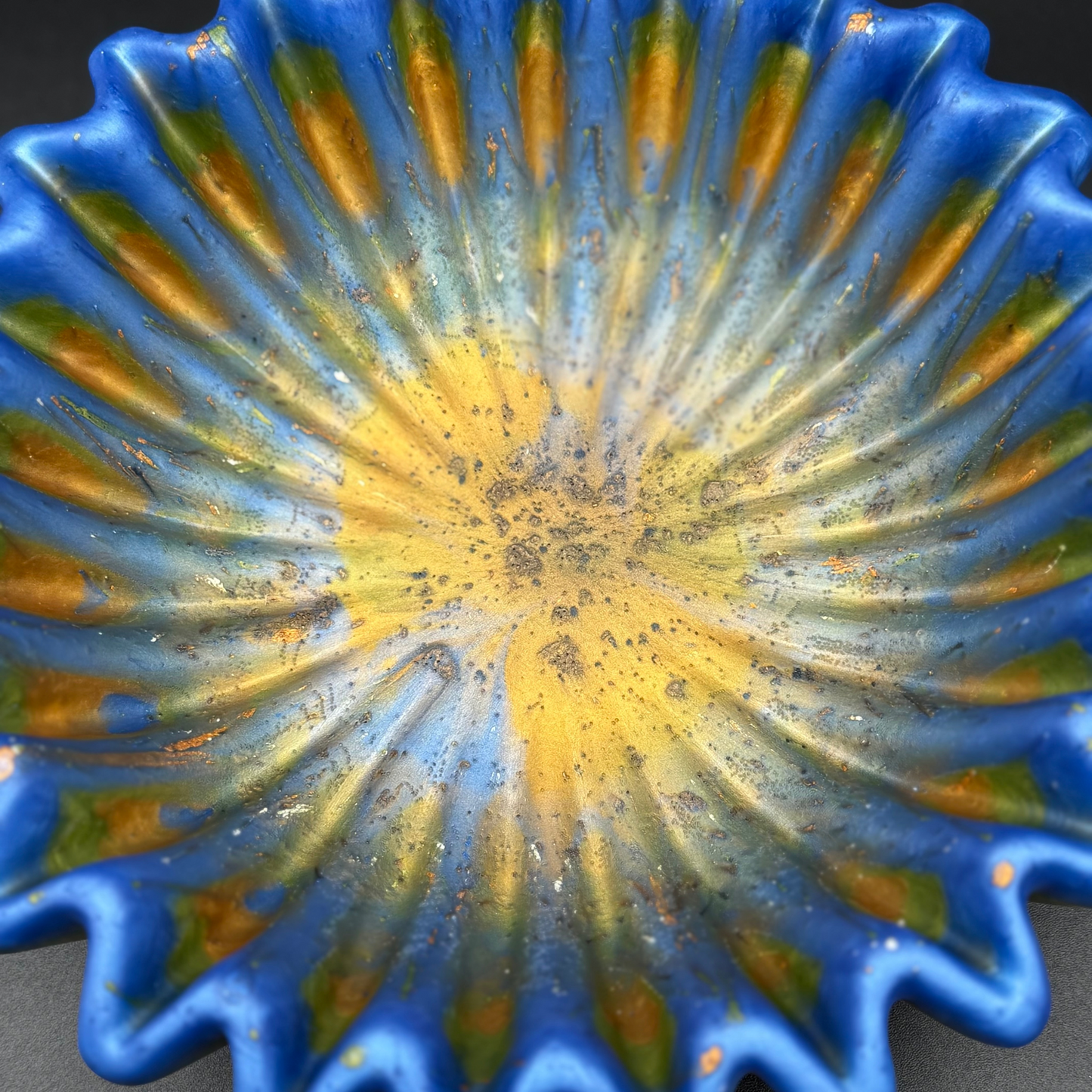 Multi Mix Muse Pleated Bowl | Strikingly Colorful Medium Decorative Bowl