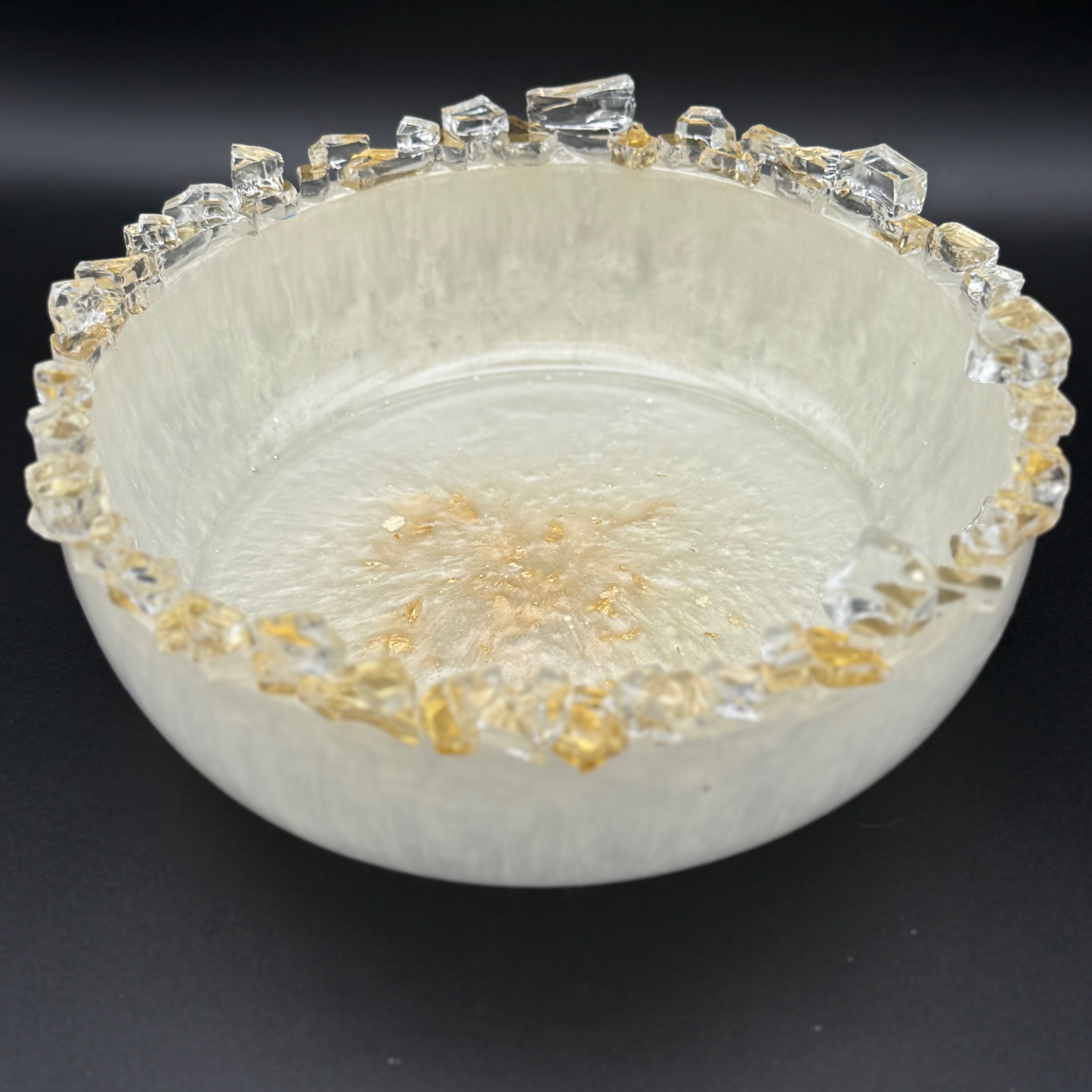 Celestial Opal Pearl  Medium Bowl with Glass Rim
