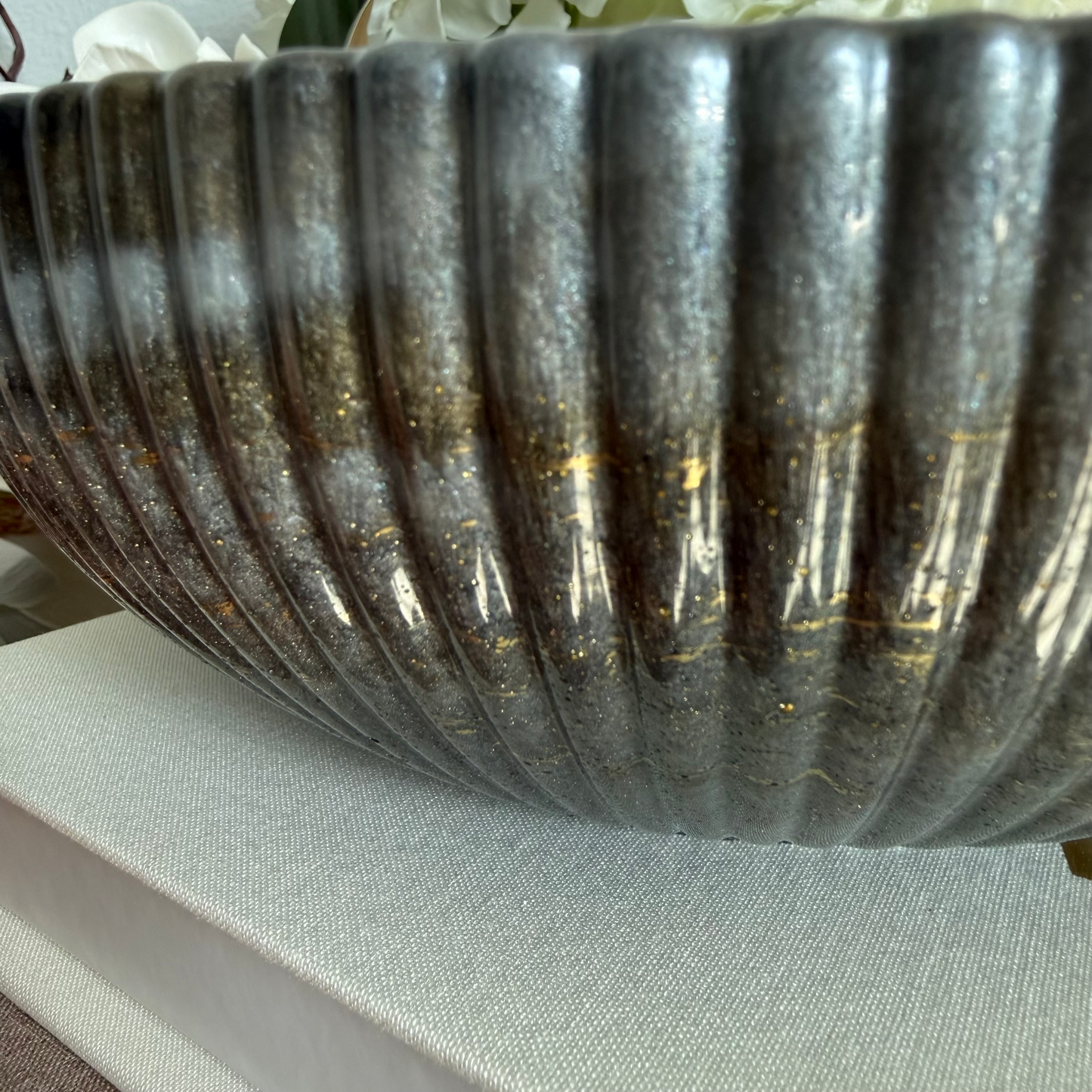 Banded Agate Grey Resin Bowl