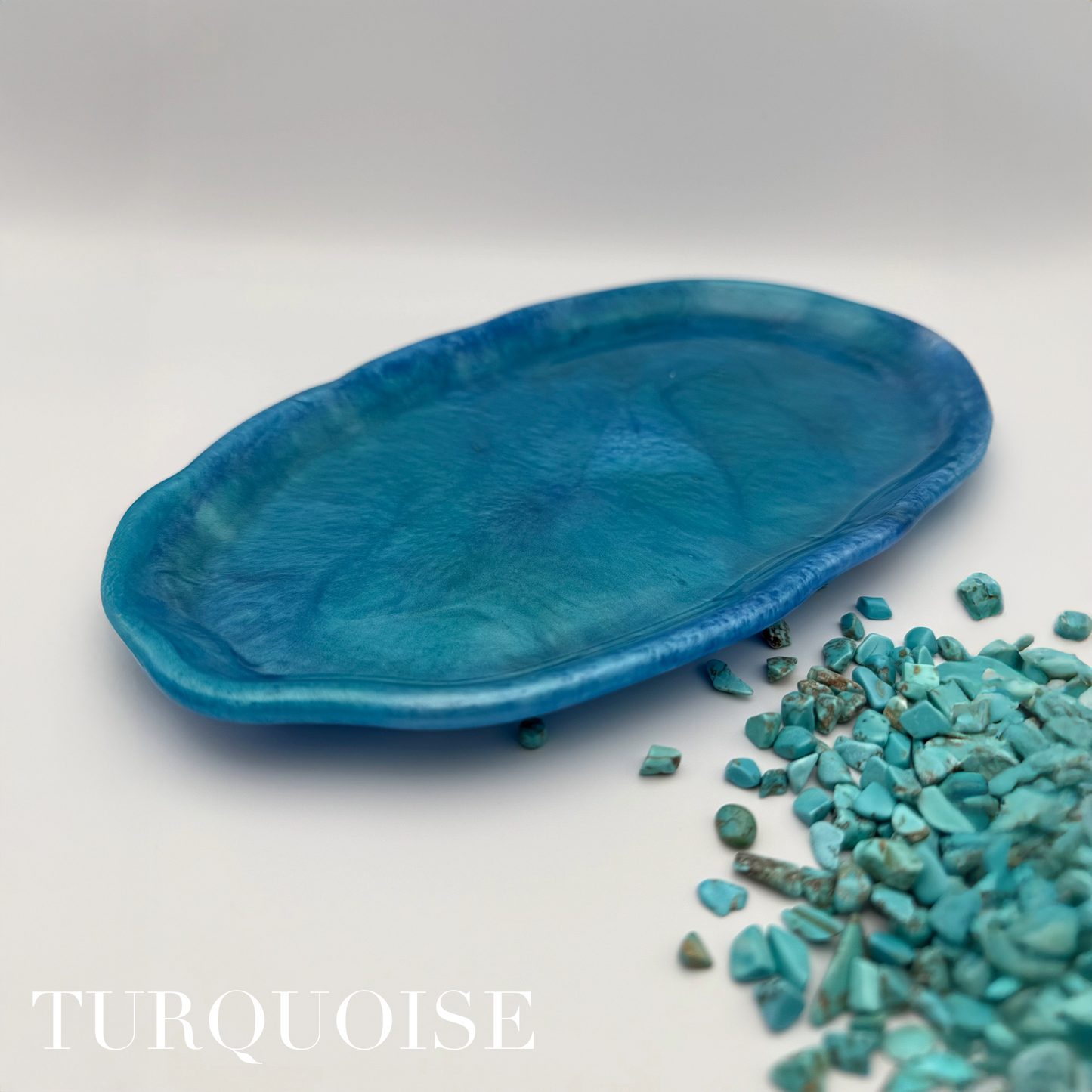 Turquoise Inspired Oval Tray - Affordable Essentials Collection