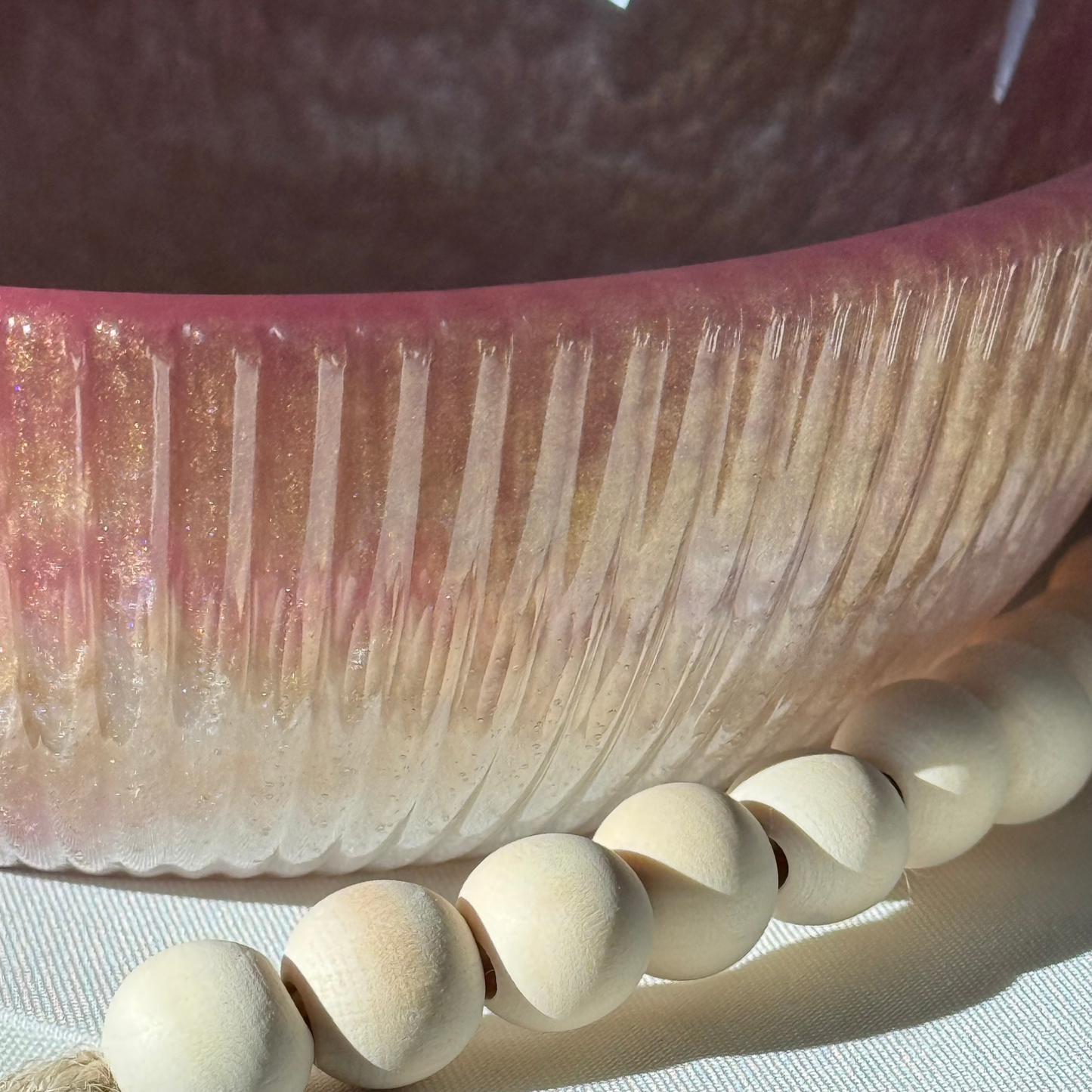 Medium Little Girl’s Pink Resin Bowl -  Decorative Bowl for Girl’s Room.