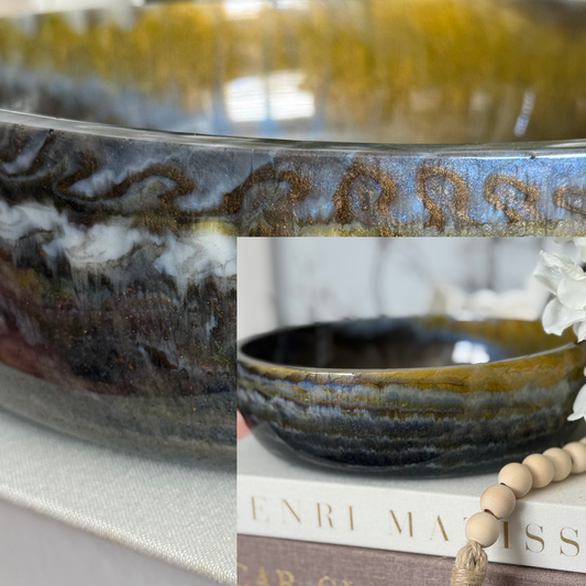 Banded Agate Resin Bowl - Stone Inspired Home Decor
